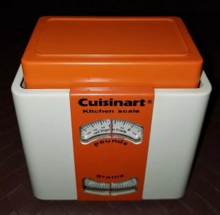 Vintage 70s Cuisinart Mid Century 7lb Kitchen Scale Orange Made In France 1976