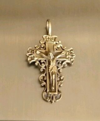 14k Gold Intricate Filigree Antique Cross 7 Grams Late 1800s Early 1900s