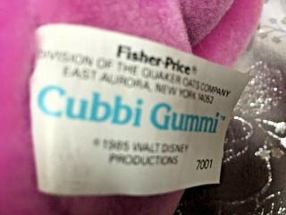 VINTAGE FISHER PRICE GUMMI BEAR PLUSH CUBBI GUMMI 1985 2