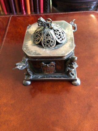 Antique Late 19th Century Russian Silver 84 Judaica Spice Box Vintage