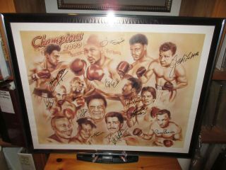 Four Great Boxing Posters Signed By Duran,  Benitez,  Lamotta,  Pacquiao,  Chavez,