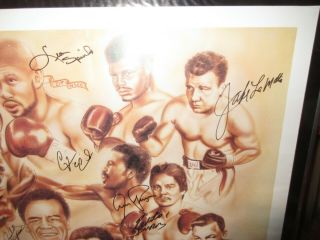 Four great Boxing Posters signed by Duran,  Benitez,  LaMotta,  Pacquiao,  Chavez, 2