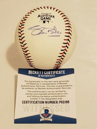 Shane Bieber Signed Cleveland Indians 2019 All - Star Game Baseball Beckett - W