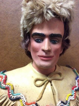 Vintage Daniel Boone (Fess Parker) Figure doll Davy Crockett Leather bisque doll 2