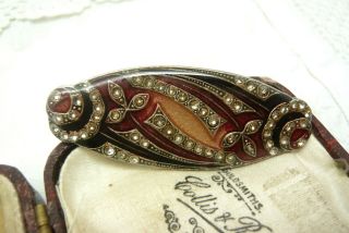 Vintage Jewellery Art Deco Pierre Bex Enamel Brooch Pin Lovely