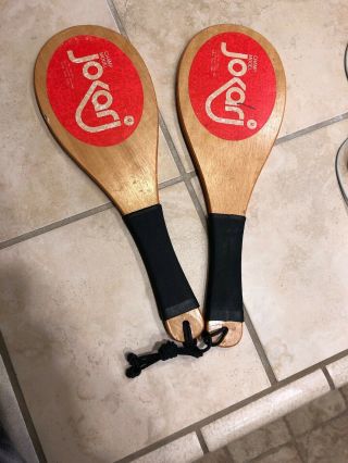 Vintage Jokari Wooden Paddles Champ Models Racket Ball Racquet