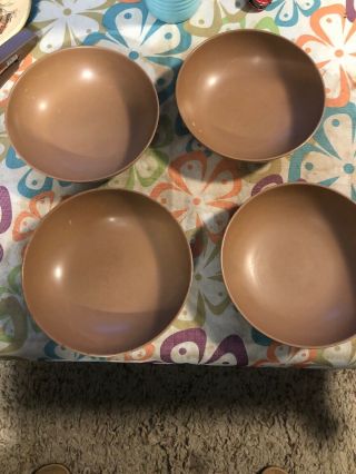 Set Of 4 Vintage Texas Ware Brown Cereal Bowls 6.  5 " Pmc A G - 20 G20