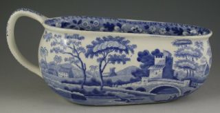 Antique Pottery Pearlware Blue Transfer Spode Tower Small Size Bourdaloue 1820 2