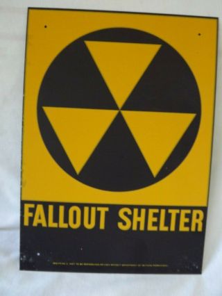 Vintage Fallout Shelter Sign 1960 