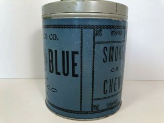 Vintage TRUE BLUE Reid Tobacco Tin Round Can Paper Label Milton,  PA 2