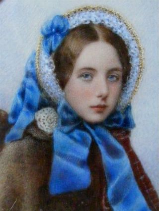 Fine Antique Portrait Miniature Of A Lady C1890