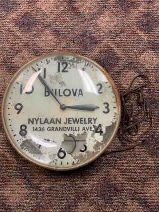 Vintage Advertising Clock Bulova Jewelers Electric