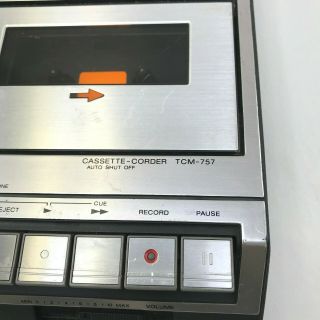 Vintage 80s Sony TCM - 757 Portable Mono Cassette Recorder 2