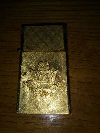 Vintage U.  S.  Army 14k Gold Plated Florentine Lighter