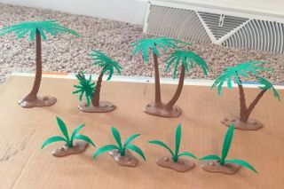 8 Marx Playset Palm Trees & Ferns Vintage 1970s Prehistoric Plastic Dinosaur