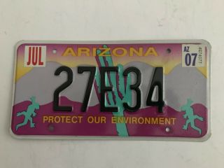 2007 Specialty Arizona License Plate Protect Our Environment 27e34