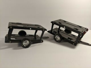 2 Vintage Black Metal Nylint Toys U - Haul Car Hauler/trailer/carrier Trailer