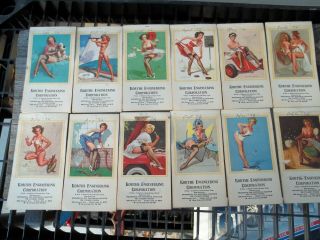 Full Year Vintage 1972 Pin Up Girl Calendar Nude Blonde Korthe Eng.  Corp.