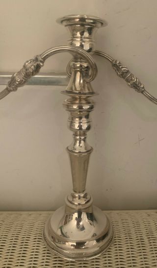 PAIR VINERS 3 SCONCE ARMS CANDELABRAS CANDLESTICKS SILVER PLATE METAMORPHIC Vgc 2