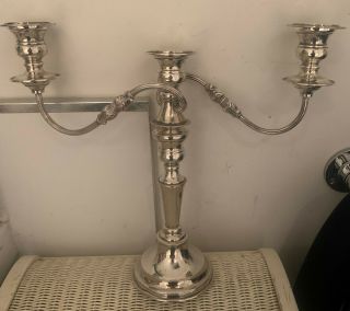 PAIR VINERS 3 SCONCE ARMS CANDELABRAS CANDLESTICKS SILVER PLATE METAMORPHIC Vgc 3