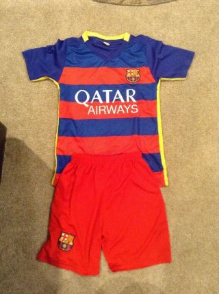 Youth Small Soccer Jersey Shorts Football Shirt Kit - Fcb Fc Barcelona Barca