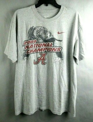 2009 Nike Alabama Crimson Tide Football Bcs National Champs Shirt Loose Fit Med