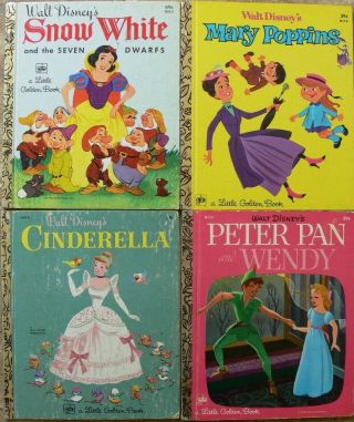 4 Little Golden Books Disney 