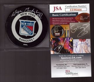 Wayne Gretzky Wga Signed Ny Rangers Official Game Puck W/ Jsa Autograph Auto