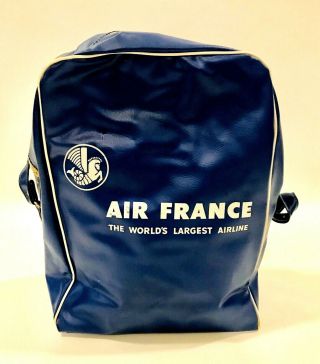 Vintage Air France Airline Carry On Travel Bag Flight Bag Vinyl