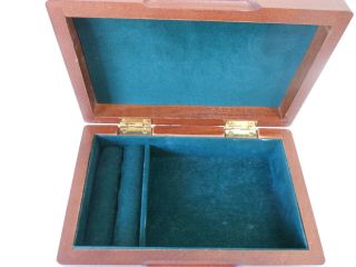 Vintage Men ' s Wood Jewelry Box Made in Taiwan 2
