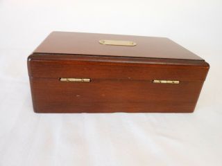 Vintage Men ' s Wood Jewelry Box Made in Taiwan 3