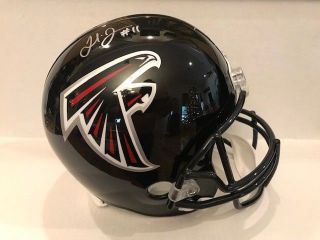 Julio Jones Signed Atlanta Falcones Full Size Helmet Riddell W/coa - Hologram