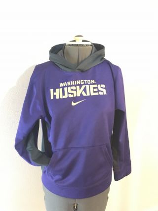 Nike Therma - Fit University Of Washington Huskies Hoodie Pullover - Purple - Large