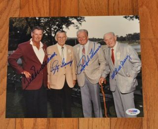 Ted Williams Ralph Kiner Lefty Gomez Wh Bill Terry Signed Auto 8x10 Photo Psa