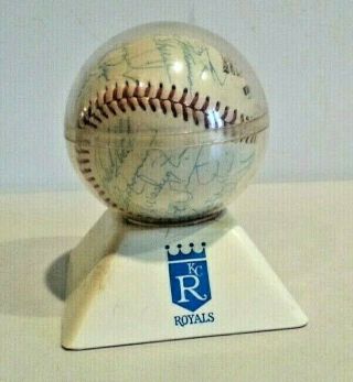 Old 1984 1985 World Series Kansas City Royals Autographed Baseball George Brett