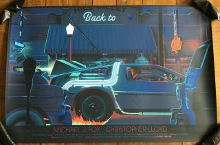 Back To The Future Movie Poster Mondo Art Laurent Durieux Marty Mcfly Delorean