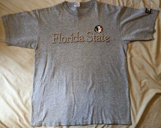 Vtg 90s Starter Florida State Seminoles Fsu Mens Gray S/s T - Shirt Sz Large C3