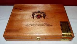 A Buente Reserva Anejo Limitada Wooden Cigar Box Empty Wood ^
