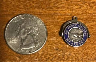 Vintage Silver Ohio State Air Force Museum W - P A.  F.  B.  Jet Spinner Flip Charm