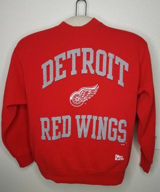 Vtg 90s Detroit Red Wings Pro Player Crewneck Sweatshirt Size Large
