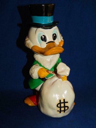 Vintage Walt Disney Productions Uncle Scrooge Mcduck Plaster Chalkware Coin Bank