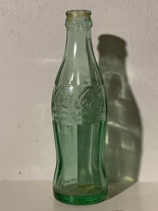 Montgomery Alabama Vintage Green Glass Embossed Coca Cola Coke Bottle 6 1/2 Oz