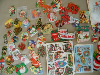 100s of Vintage Christmas Seals & Stickers Santa Poinsettia Snowmen 3