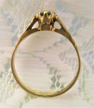 Vintage 9ct Gold Ring With Small Diamond In The Centre Size L Weighs 1.  19 Grams