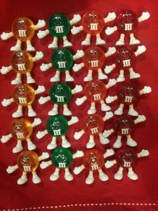 20 - Vintage 1 - 3/4 " M&m Mms Christmas Light Covers Red Green Yellow Orange