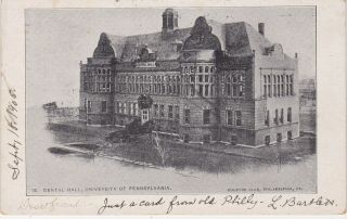 Old Vintage Postcard Dental Hall University Of Pennsylvania Philadelphia Pa