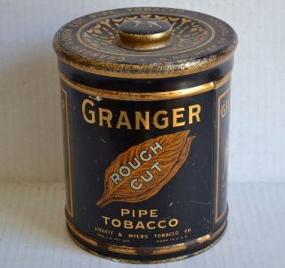 Vintage Granger Pipe Tobacco Advertising Tin W/ Pointer Dog Graphics