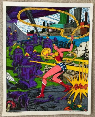 Rare Vintage 1978 Wonder Woman Paint Color By Number Art Dc Comics Chapin Space