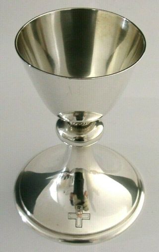 Stunning Large English Solid Silver Holy Communion Chalice London 1961 221g