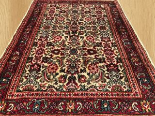 Authentic Hand Knotted Vintage Bulgaria Wool Area Rug 4.  10 X 3.  5 Ft (2131)